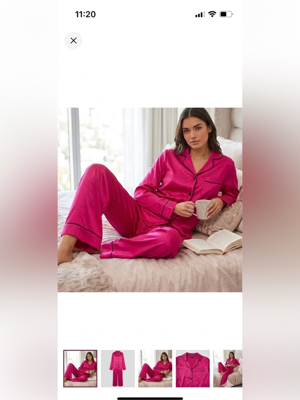 BCBGMaxAzria Pink Satin Pajama Top